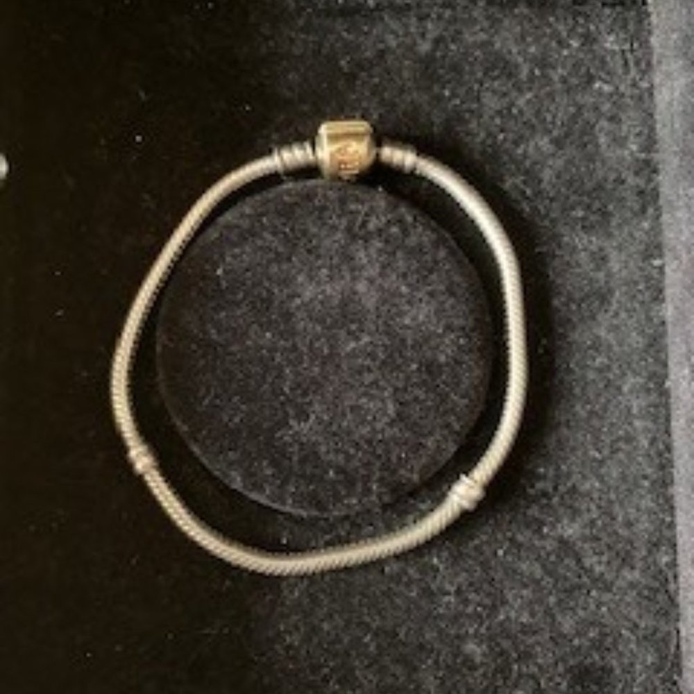 Pandora Silver Bracelet with Gold Clasp